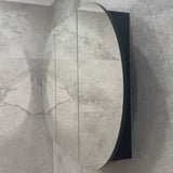 Pill Oval 1500mm x 900mm Mirrored Shaving Cabinet, Matte Black