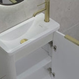 *Clearance* Tura Groove Petite 500mm Curved Wall Hung Slim Vanity Cabinet, Matte White