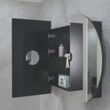 Pill Oval 1500mm x 900mm Mirrored Shaving Cabinet, Matte Black