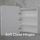 Retti Rectangular 600mm x 750mm Frontlit LED Mirrored Shaving Cabinet, Matte White