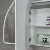 Arco Arch 1200mm x 800mm Frontlit LED Mirrored Shaving Cabinet, Matte White