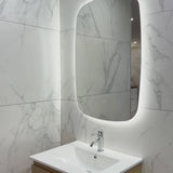 Riri Oblong 600mm x 900mm Backlit LED Frameless Mirror with Polished Edge and Demister