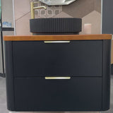 *Clearance* Tura Smooth 900mm Curved Wall Hung Vanity Cabinet, Matte Black