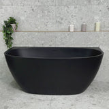 Byron Egg 1400mm Back to Wall Freestanding Bath, Matte Black