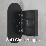 Pill Oval 400mm x 900mm Mirrored Shaving Cabinet, Matte Black