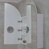Arco Arch 850mm x 1000mm Mirrored Shaving Cabinet, Matte White