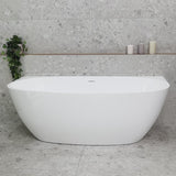 Byron Egg 1600mm Back to Wall Freestanding Bath, Gloss White