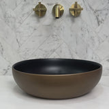 Disco 370mm Above-Counter Basin, Matte Bronze and Black