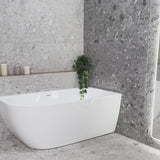 Byron Egg 1400mm Right Corner Freestanding Bath, Gloss White
