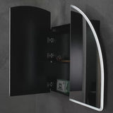 Arco Arch 1500mm x 1000mm Frontlit LED Mirrored Shaving Cabinet, Matte Black