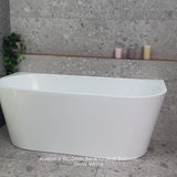 Avalon 1600mm Back to Wall Freestanding Bath, Gloss White