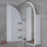 Arco Arch 850mm x 1000mm Frontlit LED Mirrored Shaving Cabinet, Matte White