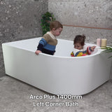 Arco Plus 1400mm Left Corner Bath, Matte White