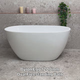 Byron Egg 1200mm Oval Freestanding Bath, Gloss White