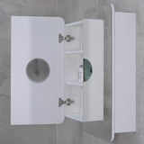 Retti Rectangular 750mm x 750mm Mirrored Shaving Cabinet, Matte White