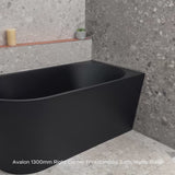 Avalon 1300mm Right Corner Freestanding Bath, Matte Black