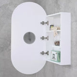 Pill Oval 500mm x 1000mm Mirrored Shaving Cabinet, Matte White