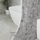 Byron Egg 1500mm Left Corner Freestanding Bath, Gloss White