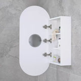 Pill Oval 400mm x 900mm Mirrored Shaving Cabinet, Matte White