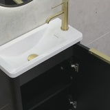 *Clearance* Tura Smooth Petite 500mm Curved Wall Hung Slim Vanity Cabinet, Matte Black