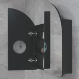 Arco Arch 800mm x 800mm Mirrored Shaving Cabinet, Matte Black