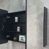 Retti Rectangular 900mm x 750mm Mirrored Shaving Cabinet, Matte Black