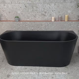 Avalon 1600mm Back to Wall Freestanding Bath, Matte Black