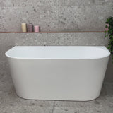 Avalon 1300mm Back to Wall Freestanding Bath, Matte White