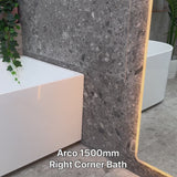 Arco 1600mm Right Corner Freestanding Bath, Gloss White