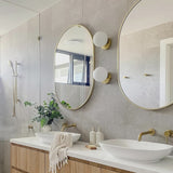 Pill Oval 1500mm x 900mm Frontlit LED Framed Mirror with Demister, Brushed Brass (Gold) Frame