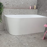 Avalon 1400mm Right Corner Freestanding Bath, Matte White