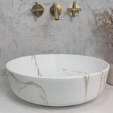 Dove 415mm Above-Counter Basin, Matte Calacatta Gold