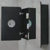 Retti Rectangular 900mm x 750mm Mirrored Shaving Cabinet, Matte Black