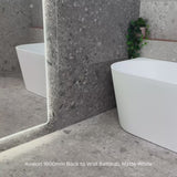Avalon 1600mm Back to Wall Freestanding Bath, Matte White