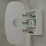 Riri Oblong 500mm x 900mm Mirrored Shaving Cabinet, Matte White