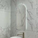 Arco Arch 400mm x 800mm Backlit LED Frameless Mirror with Polished Edge and Demister