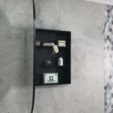 Pill Oval 600mm x 1200mm Mirrored Shaving Cabinet, Matte Black