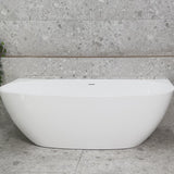 Byron Egg 1700mm Back to Wall Freestanding Bath, Gloss White