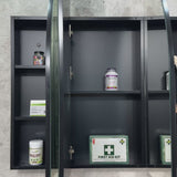 Arco Arch 1150mm x 1000mm Mirrored Shaving Cabinet, Matte Black