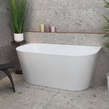 Avalon 1400mm Back to Wall Freestanding Bath, Gloss White