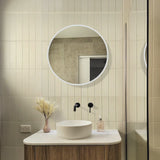 Circa Round 900mm LED Mirror with Frosted Glass Border and Demister
