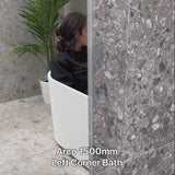 Arco 1500mm Freestanding Left Corner Bath, Matte White