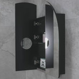 Arco Arch 1000mm x 1000mm Mirrored Shaving Cabinet, Matte Black