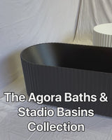 Agora Groove 1500mm Fluted Oval Freestanding Bath, Matte White *Clearance Stock*
