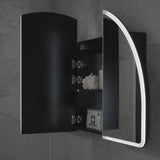 Arco Arch 1200mm x 800mm Frontlit LED Mirrored Shaving Cabinet, Matte Black