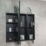 Arco Arch 1000mm x 1000mm Mirrored Shaving Cabinet, Matte Black