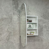 Riri Oblong 500mm x 900mm Mirrored Shaving Cabinet, Matte White