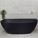 Byron Egg 1700mm Back to Wall Freestanding Bath, Matte Black