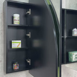 Arco Arch 1500mm x 1000mm Mirrored Shaving Cabinet, Matte Black