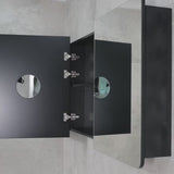 Retti Rectangular 1800mm x 750mm Mirrored Shaving Cabinet, Matte Black